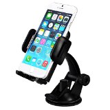 Mpow® Grip Pro Mobile Phone Universal Car Mount Holder Cradle for Windshield Dashboard Releases and Locks Device with Just A Push, 360 Degree Rotation, 5 Different Test At Design Time, Suitable for iPhone 6/6plus/5S/5/4S/4, Samsung Galaxy S5/S4, Samsung Galaxy Note 4/3/2, HTC One, Nexus 4, Lg Nexus 4, Nokia Lumia 920