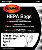 Envirocare Riccar Type B Bags for 8000, 8900 HEPA w/closure