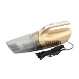 QILOVE 4 In 1 Portable Handheld Powerful Car Vacuum Cleaner 12V Powerful Wet And Dry Home Handled Mini-vac (Gold)