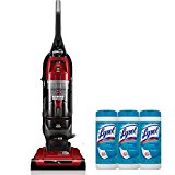 Hoover HEPA Cyclonic Technology Rewind Corded Bagless Upright Vacuum Cleaner with On Board Tools and Wipes 105 Count